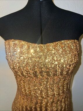 Ark & Co. All That Glam Gold Sequin Mini Dress NWT